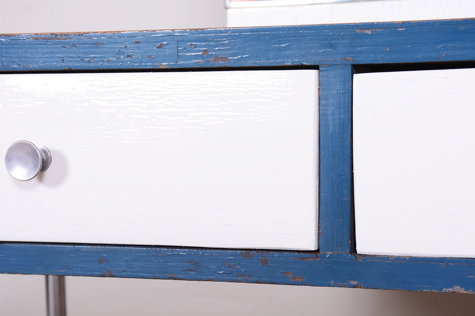 Blue And White Chrome Bauhaus Dressing Mirror, Made In 1930s, Czechia   Vichr A Spol. photo 1150.0