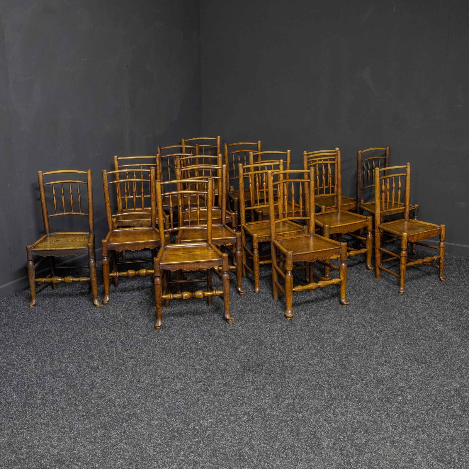 Set Of Sixteen 18th Century Country Chairs photo furniture