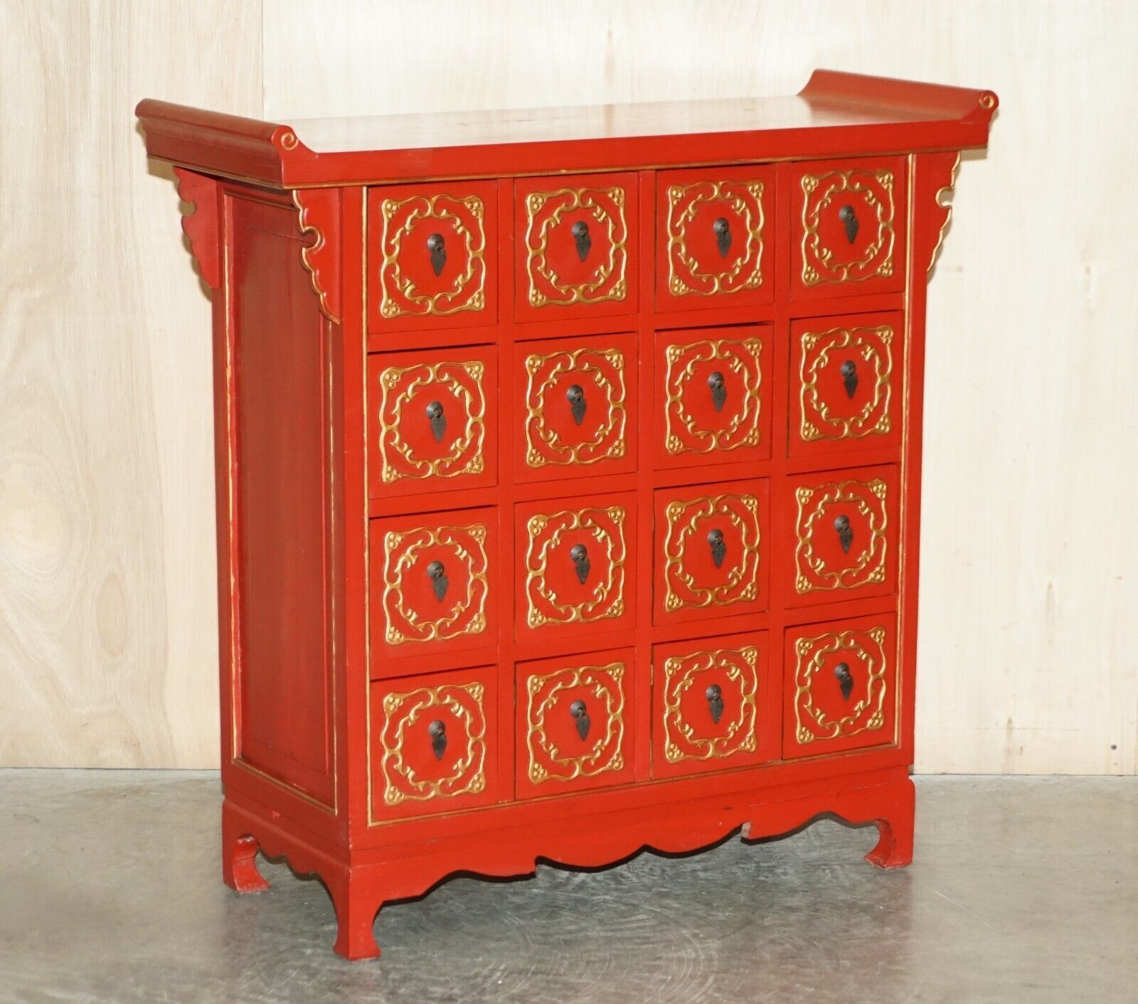 Rare Oriental Chinese Export Vintage Cabinet Lots Of Drawers For Fine Teas