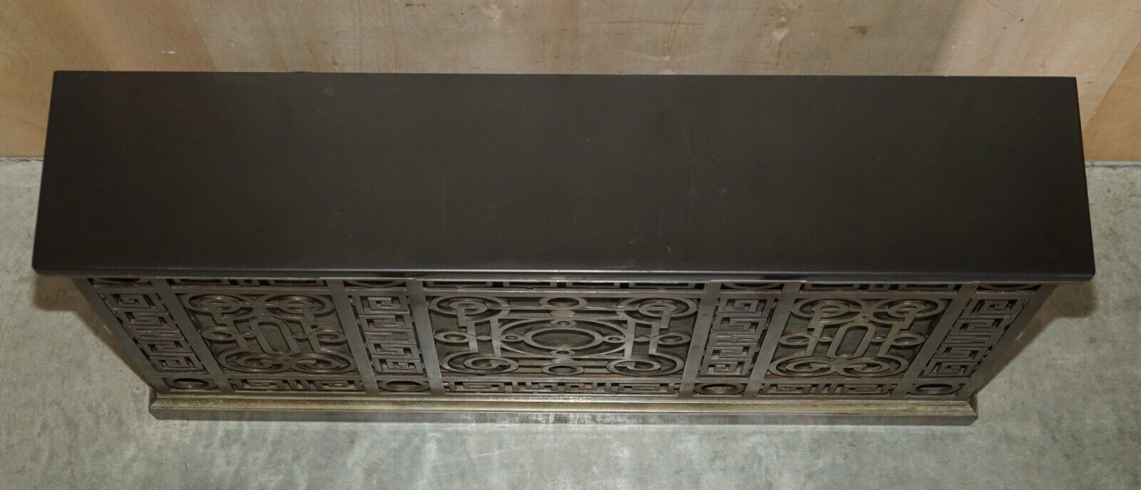Fine Antique Circa 1880 Solid Gilt Bronze & Marble Radiator Cover Console Table photo vintage