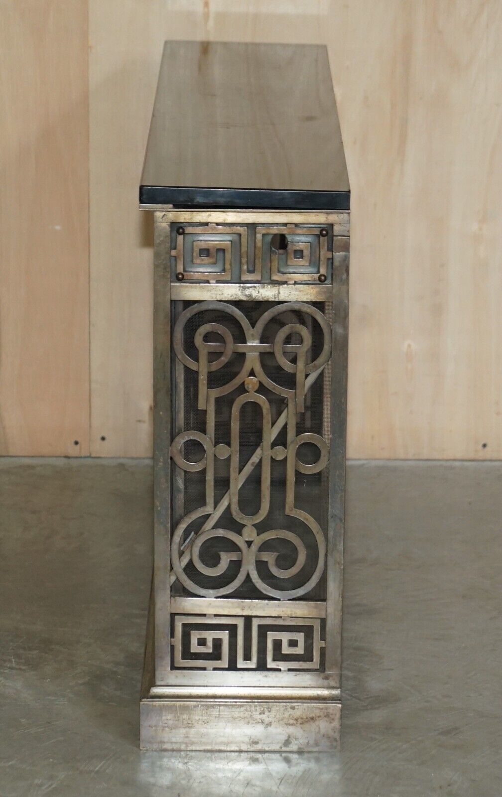 4950.0 Fine Antique Circa 1880 Solid Gilt Bronze & Marble Radiator Cover Console Table photo