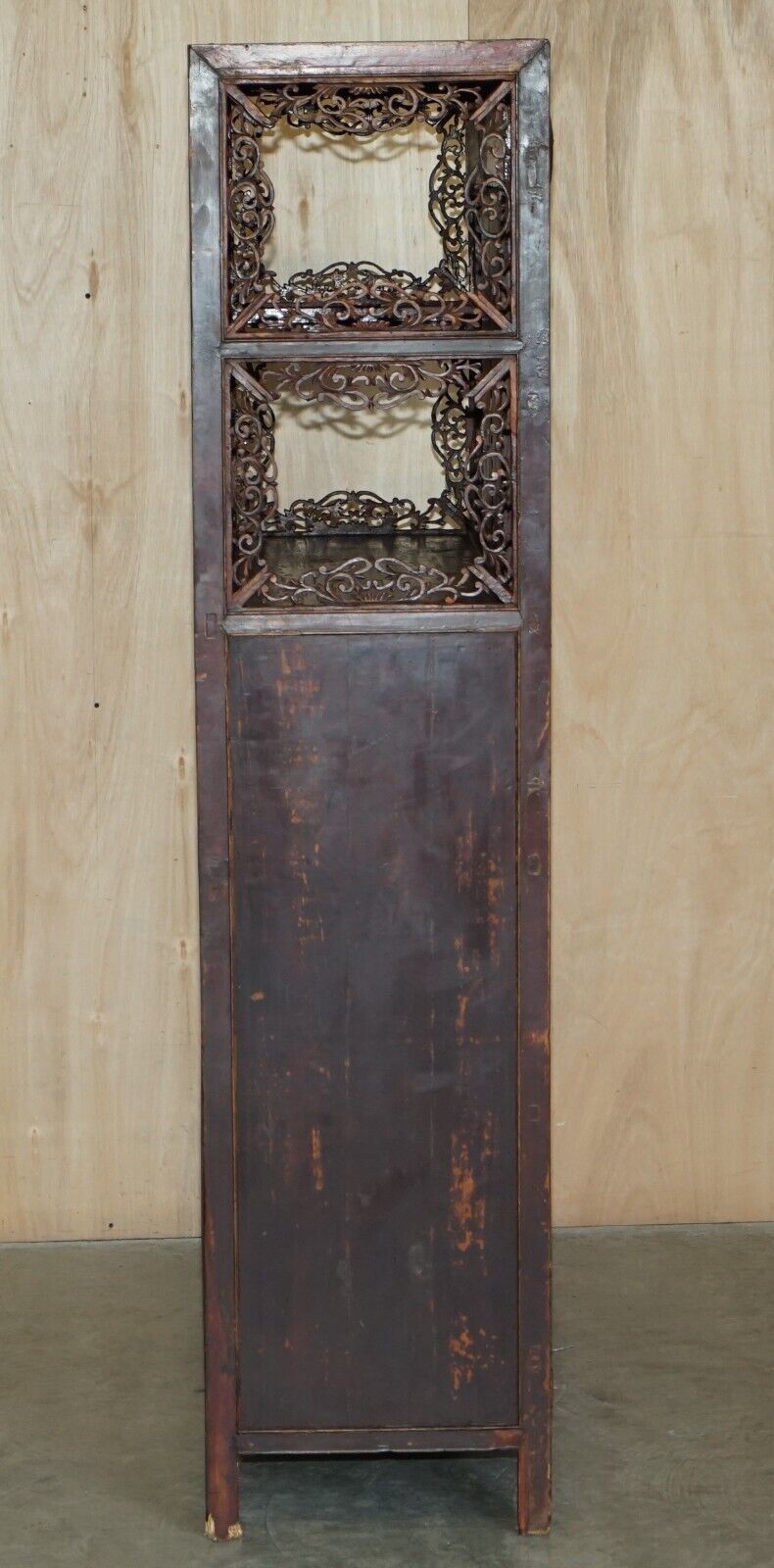photo for sale Antique Circa 1860 Chinese Hand Painted Wedding Cabinet Housekeepers Cupboard