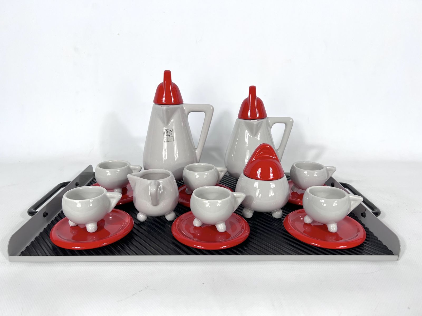 Ceramic Coffee Set By Mas For Memphis Milano, 1980s, Set Of 11 photo 1771.25