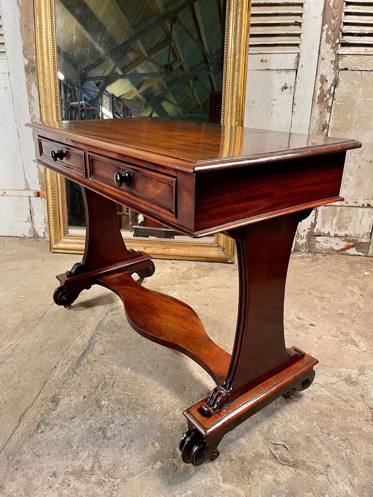 photo furniture Antique Cuban Mahogany Console/Writing Desk/Side Table Circa 1850