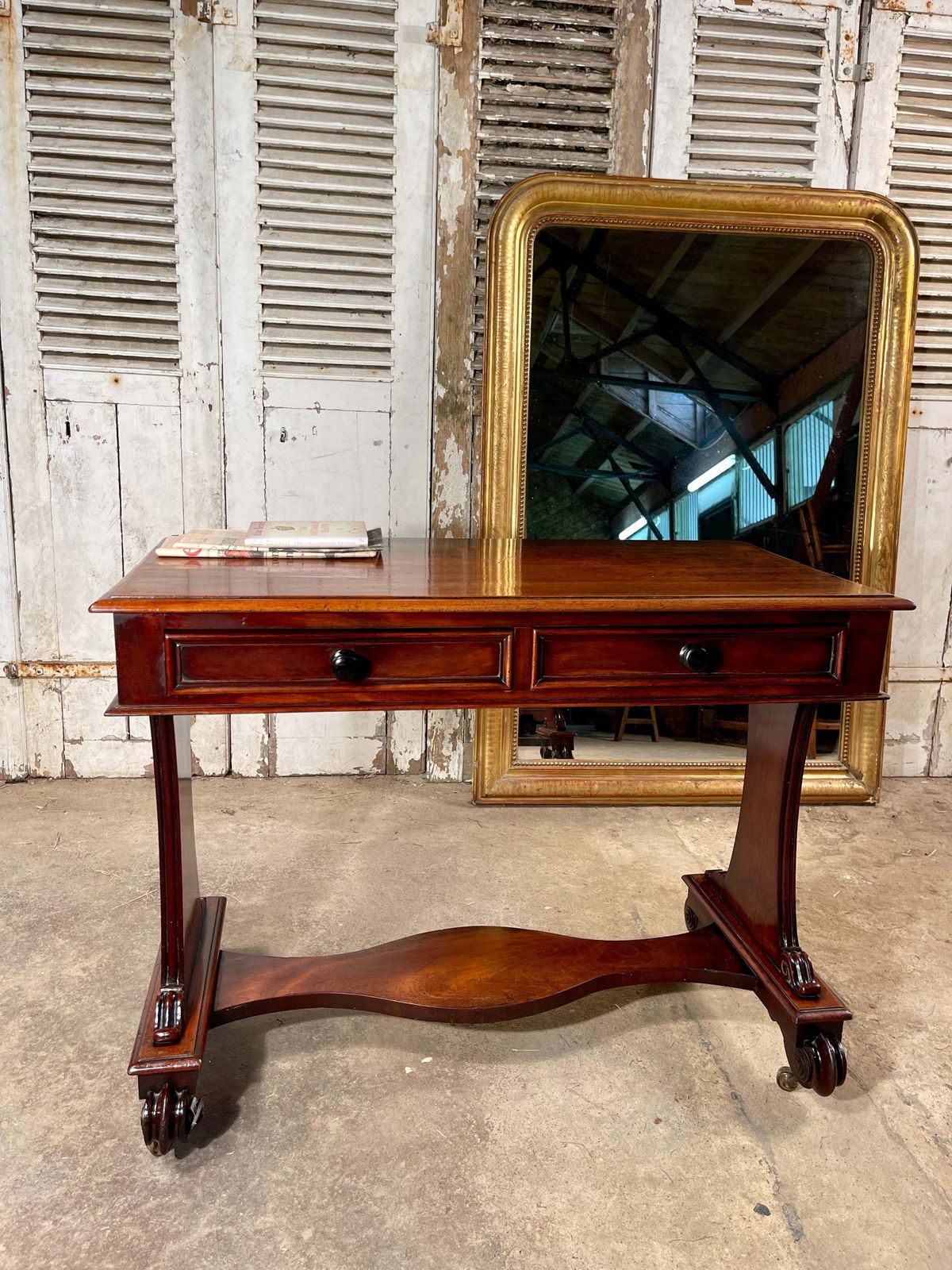 435.0 Antique Cuban Mahogany Console/Writing Desk/Side Table Circa 1850 photo