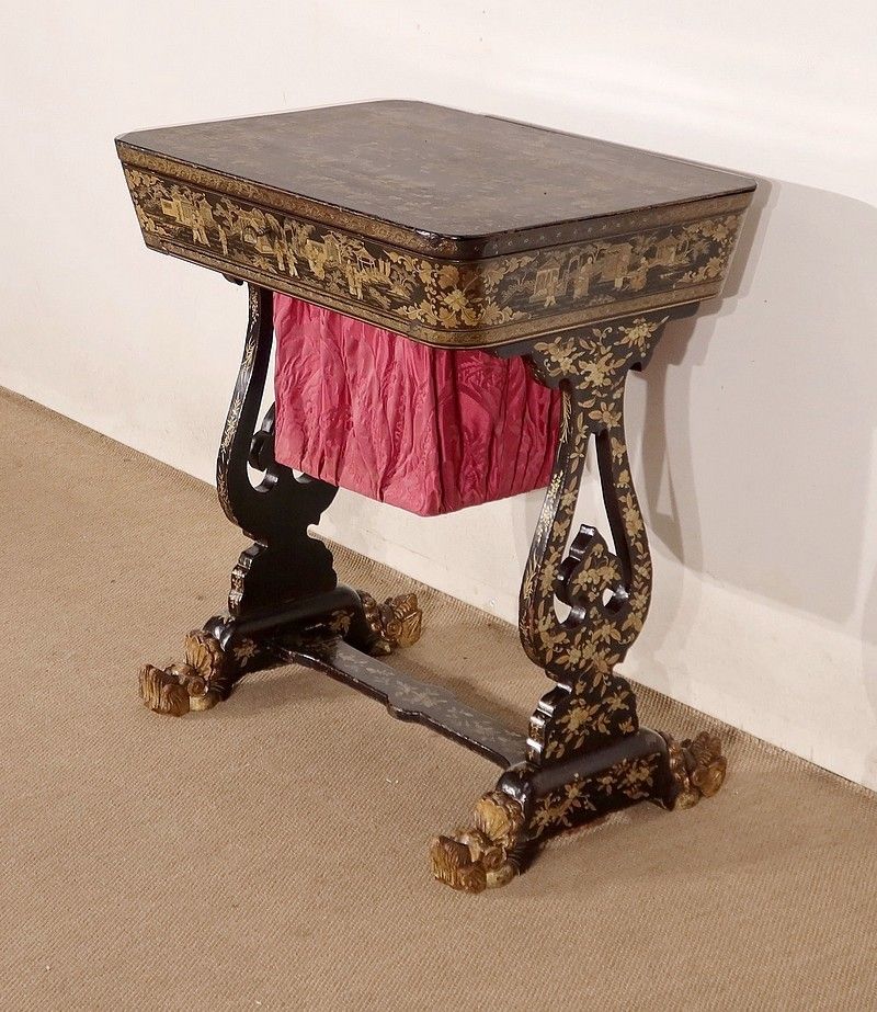 Worker In Blackened Wood With Asian Decoration, Napoleon III Period, Mid 19th Century photo furniture