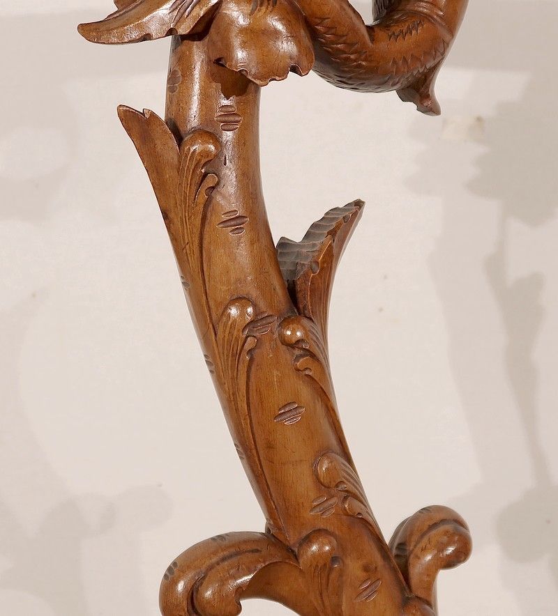 "Eros Riding A Dolphin" Harness In Natural Wood And Blackened Wood, Napoleon III Style, 19th Century photo buy