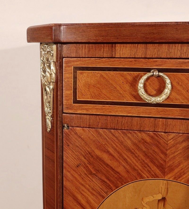 photo furniture Cabinet In Precious Wood, Louis XV / Louis XVI   Early 20th Century