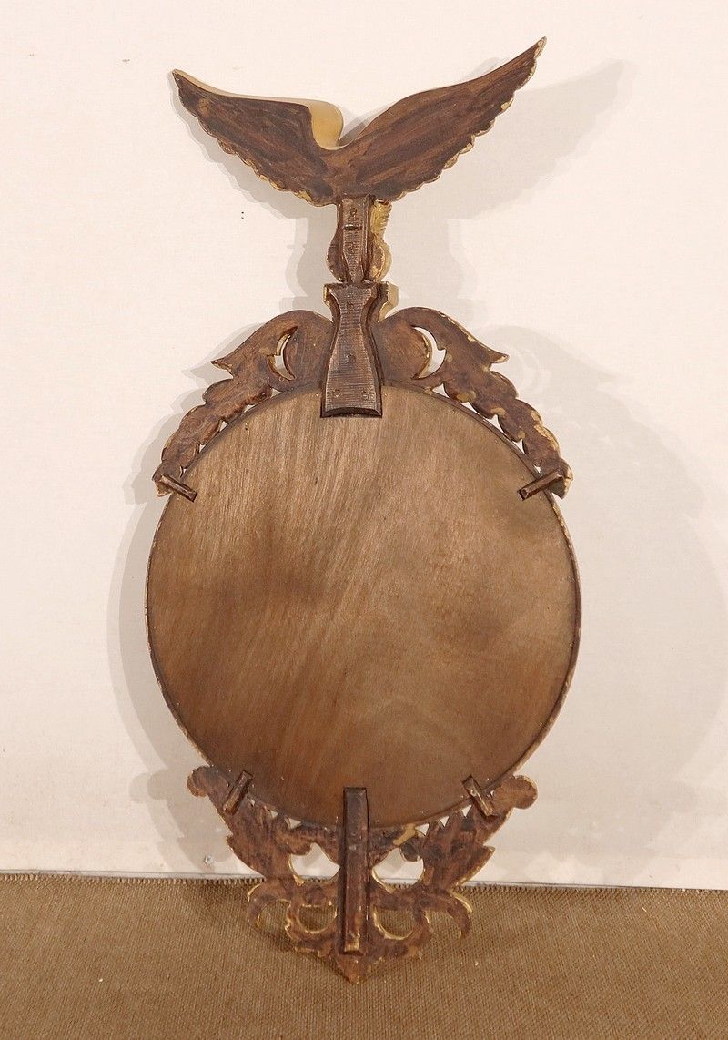 2925.2 Witch Mirror In Golden Wood, Empire Style, 20th Century photo