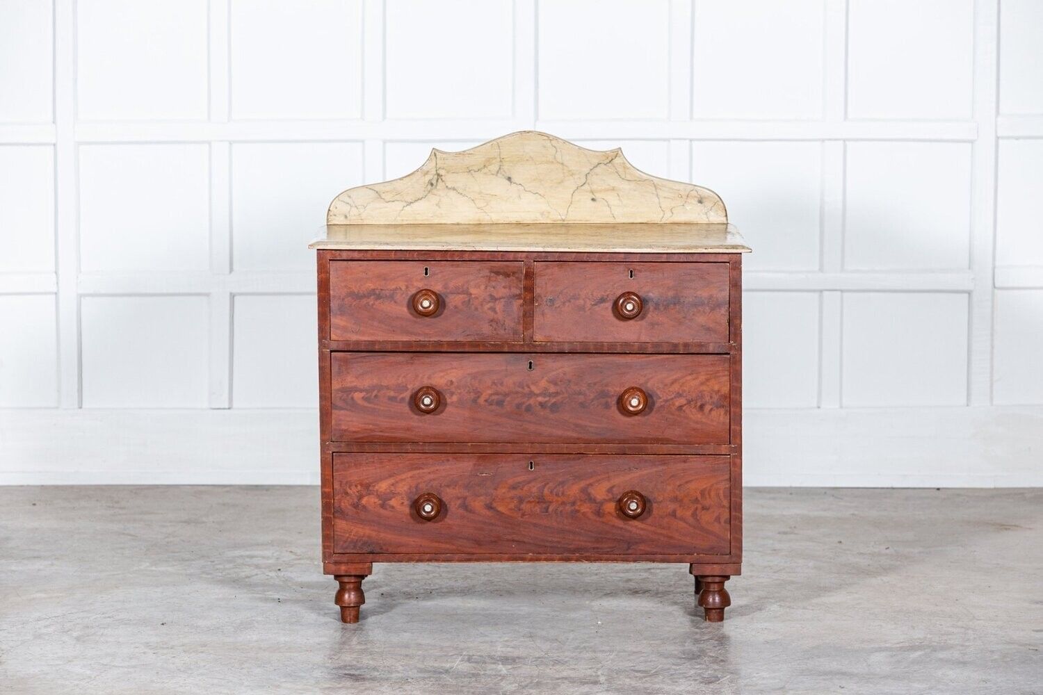 19thc Irish Grained Pine Chest Drawers