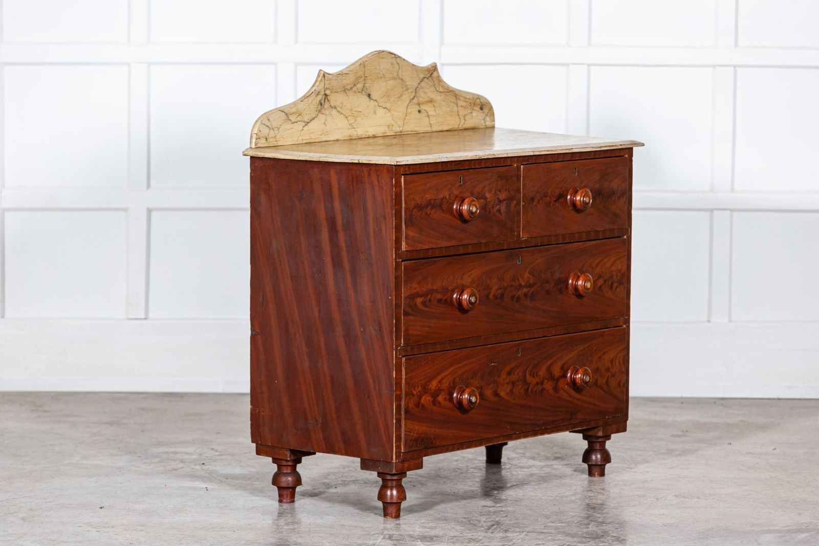 19thc Irish Grained Pine Chest Drawers photo for sale