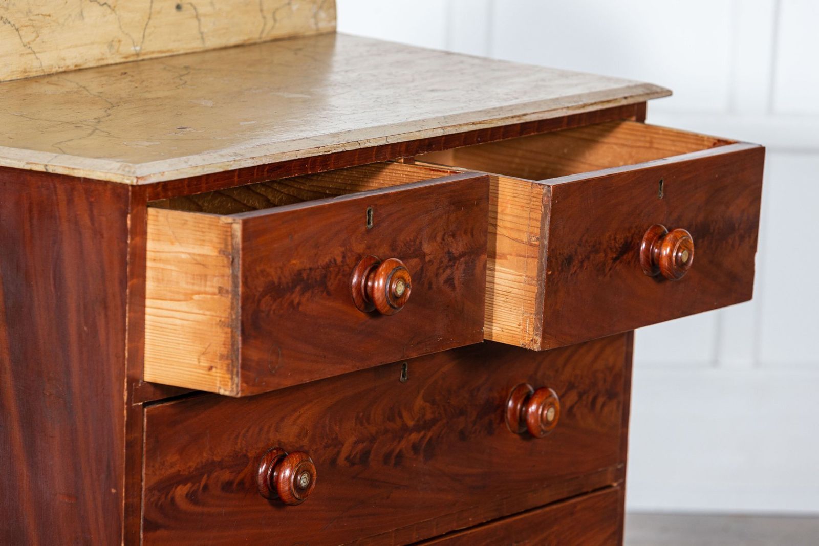 photo furniture 19thc Irish Grained Pine Chest Drawers