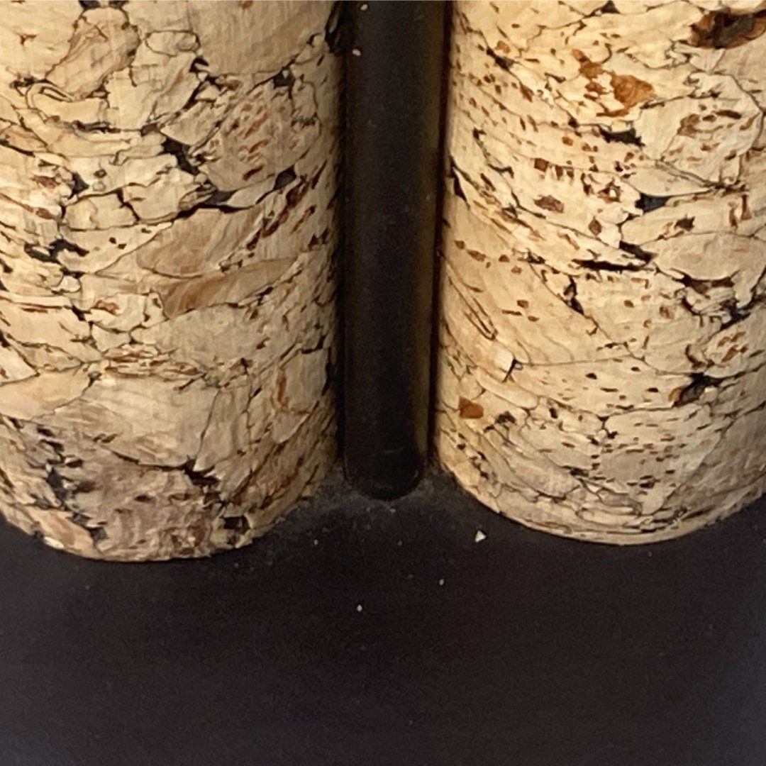 Large Cork And Black Metal Table Lamp In The Style Of Ingo Maurer, Germany, 1970s photo Lighting