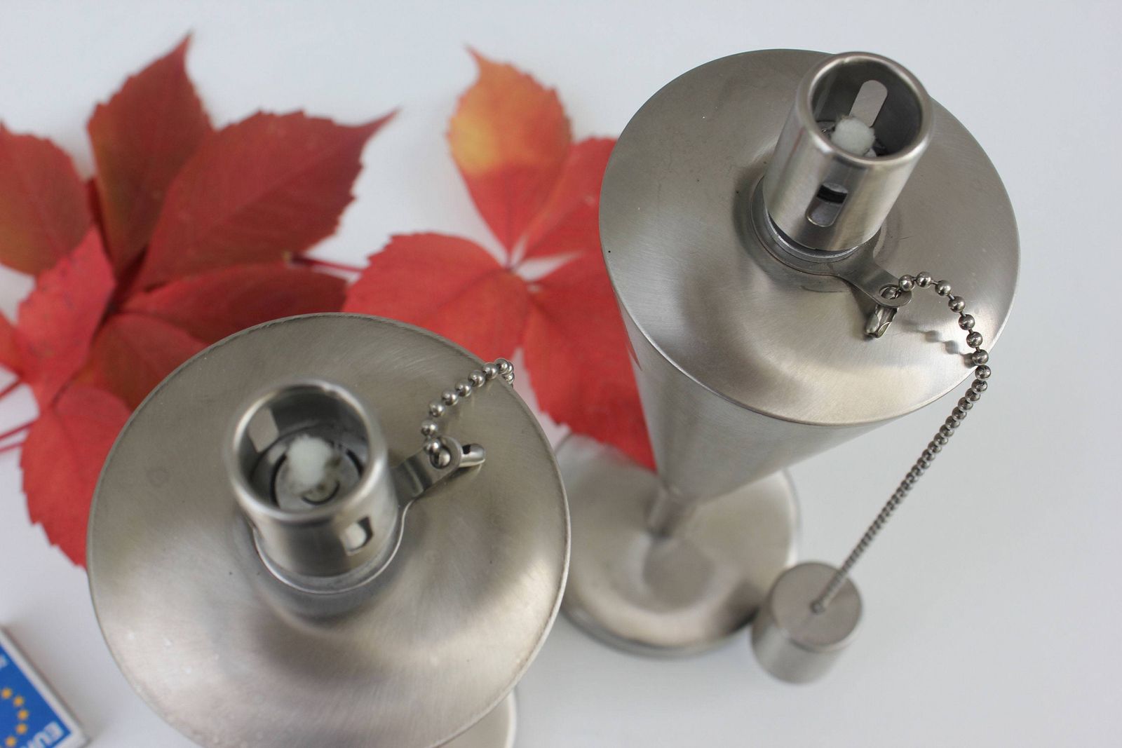 Two Vintage Oil Lamps Two Stainless Steel Table Lamps Oil Burner Germany Lamp Christmas Oil Lamp photo vinterior