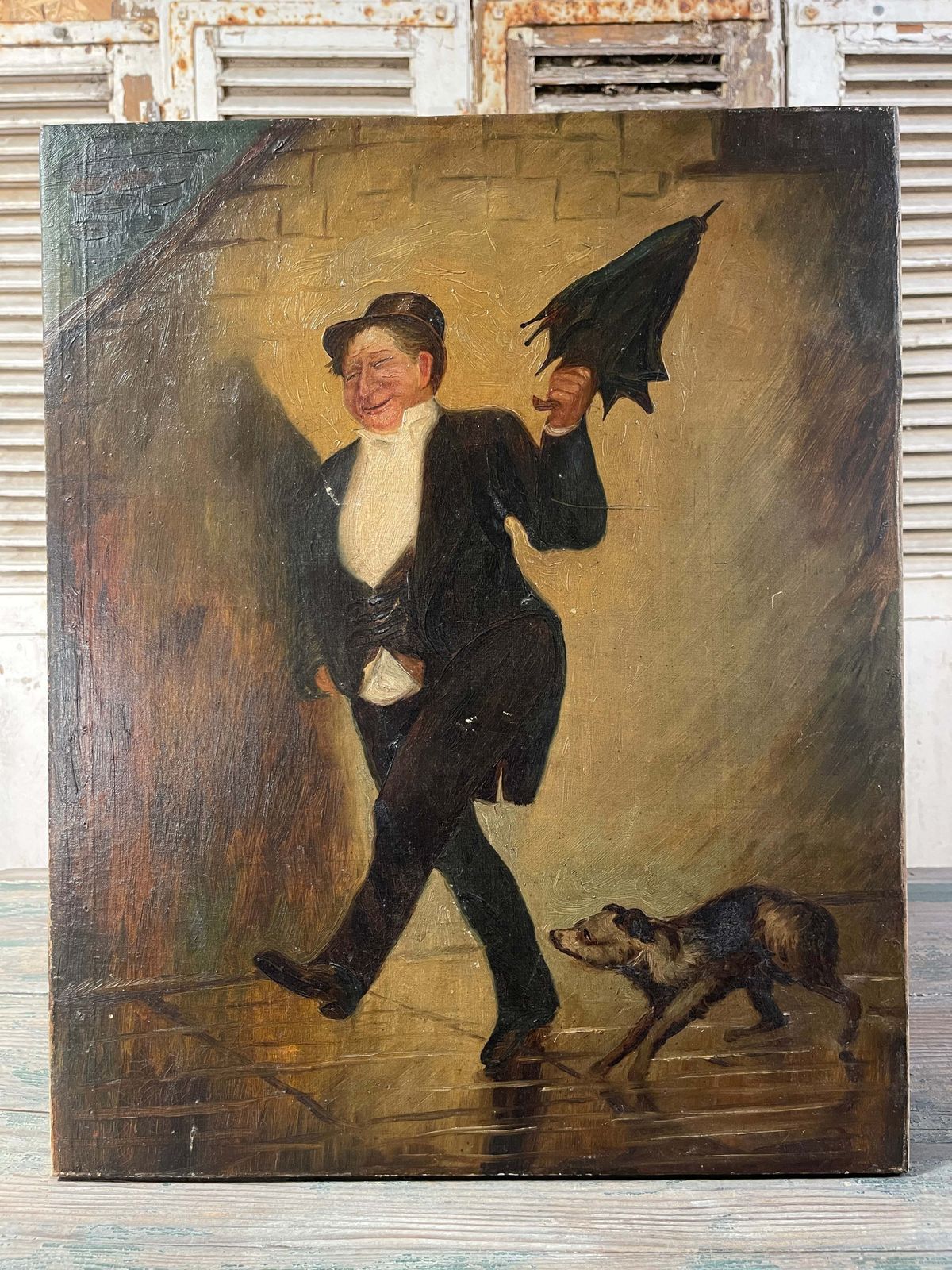 Beautiful Antique Early Irish School Naive Oil Painting Circa 1890