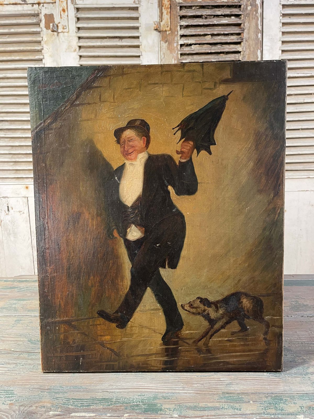 photo for sale Beautiful Antique Early Irish School Naive Oil Painting Circa 1890