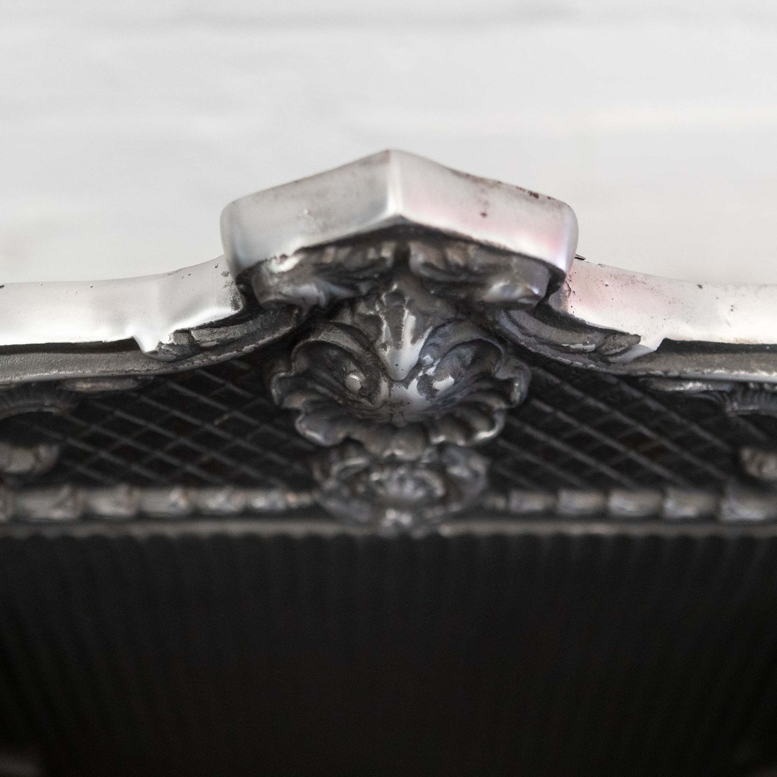 photo furniture Reclaimed Grand Cast Iron Fire Basket With Finials