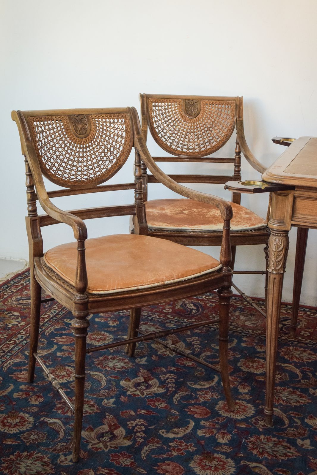 Elegant Vintage Games Table With Four Matching Bergere Chairs photo 1153.0
