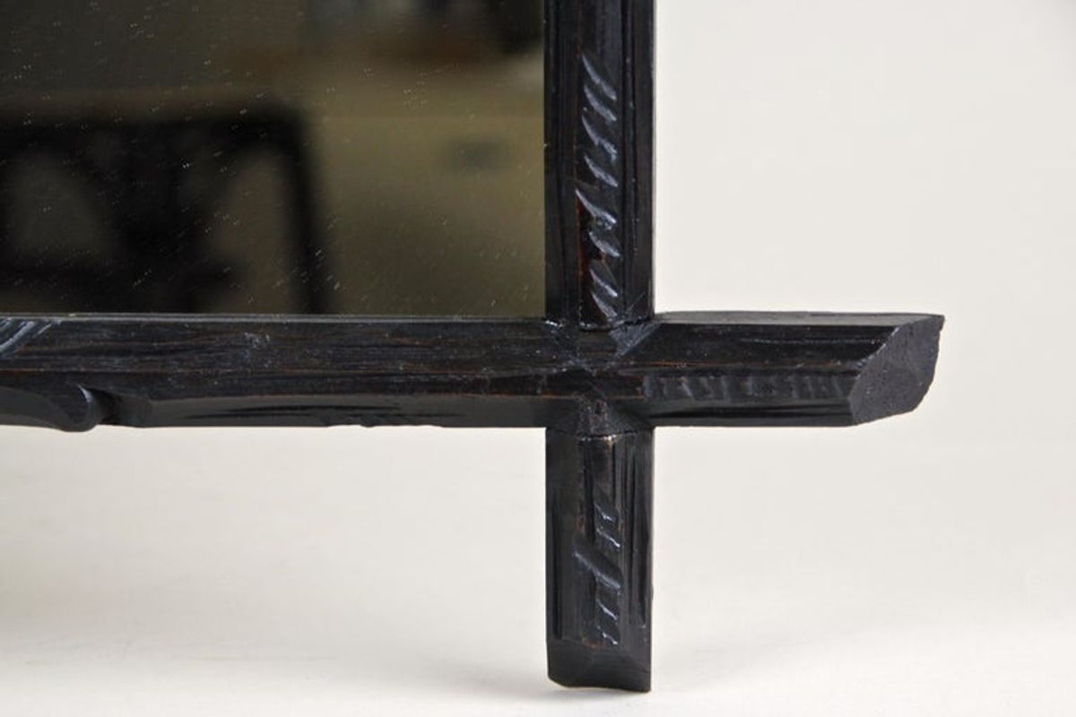 Black Forest Wall Mirror Basswood, Austria, Circa 1880 photo vinterior