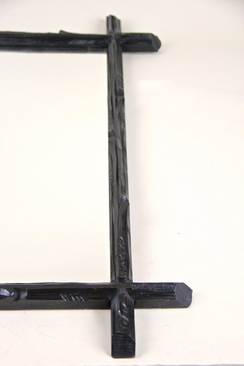 photo for sale Black Forest Wall Mirror Basswood, Austria, Circa 1880