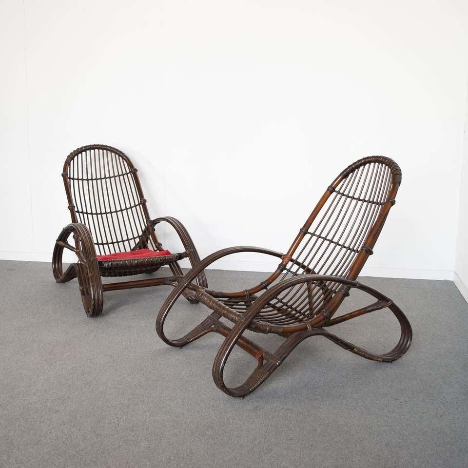 Mid Century Italian Bamboo Lounge Chairs 1960s photo 3630.7200000000003