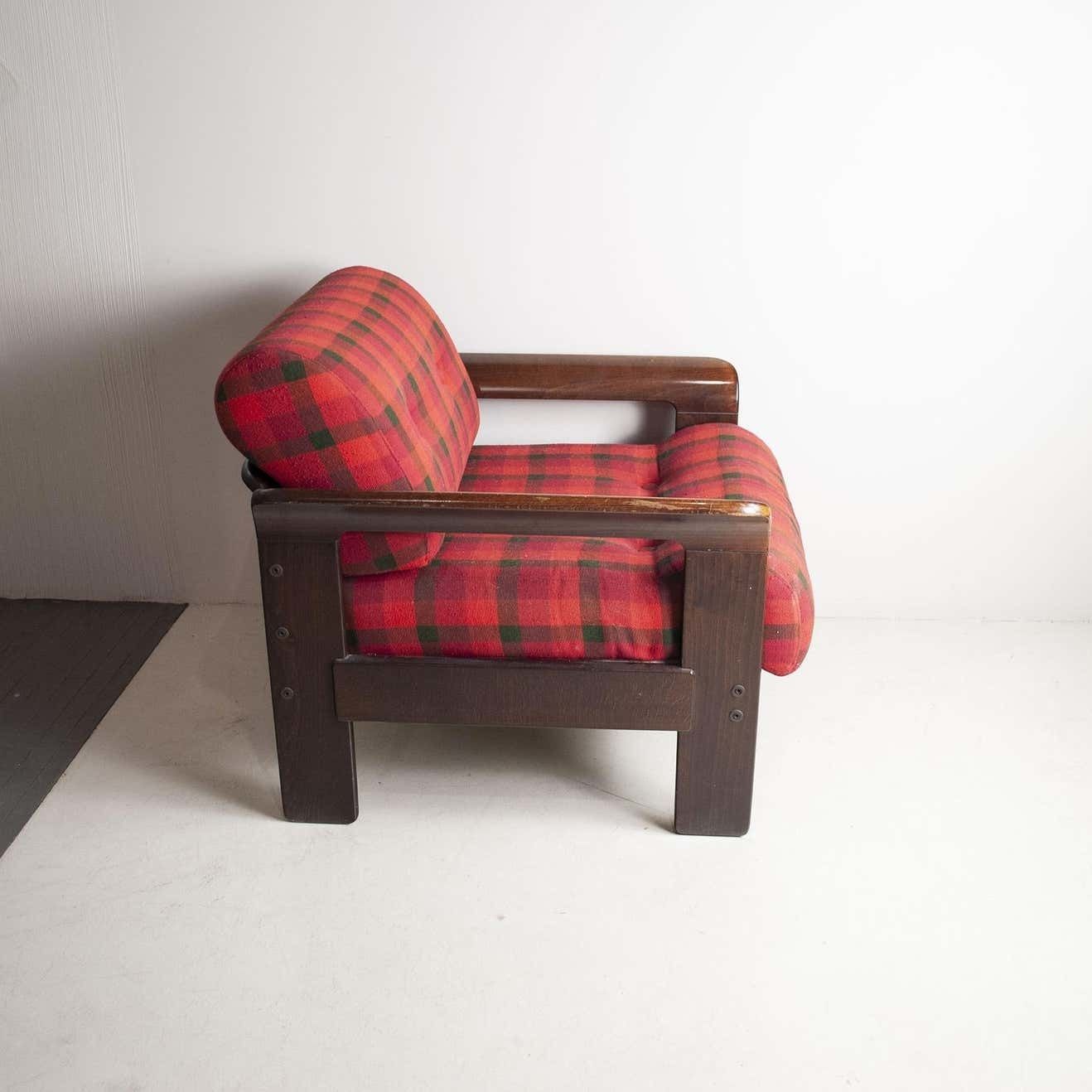photo furniture Silvano Passi Italian Mid Century Wooden Armchair, 1970s
