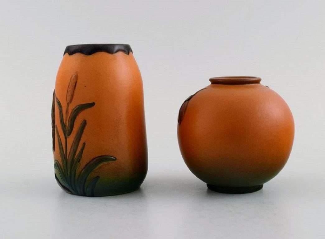 Ipsen's Denmark Two Vases In Hand Painted And Glazed Ceramics 1920s/30s photo for sale