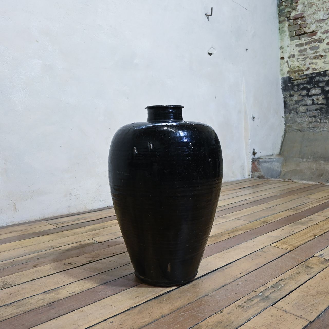 A Large 19th Century Chinese Ceramic Rice Wine Jar   Shanxi photo vintage