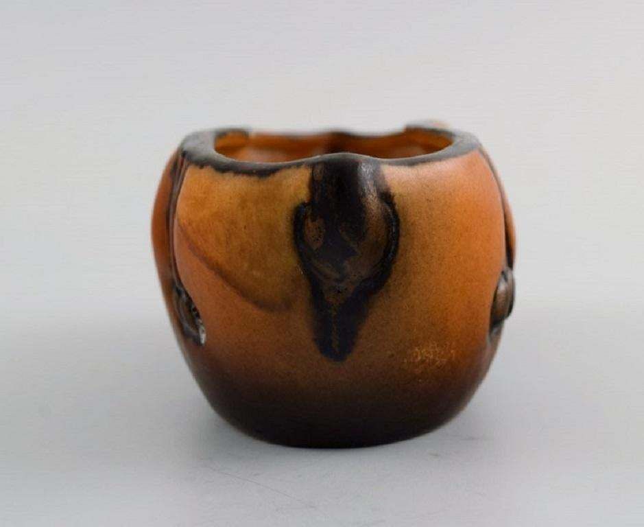 Ipsen's Denmark Art Nouveau Lidded Jar And Bowl In Hand Painted Ceramics photo vinterior