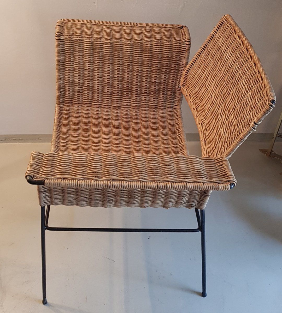 Mid Century German Wicker Armchair By Herta Maria Witzemann For Erwin Behr, 1960s photo Furniture