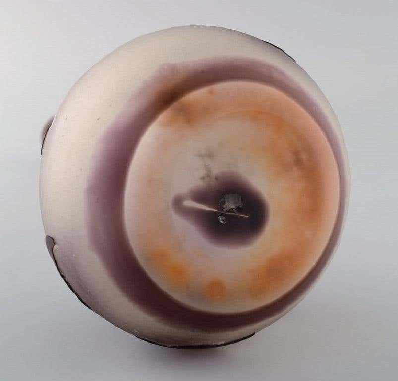 Narrow Neck Emile Gallé Vase In Frosted And Purple Art Glass, Early 20th C photo vinterior