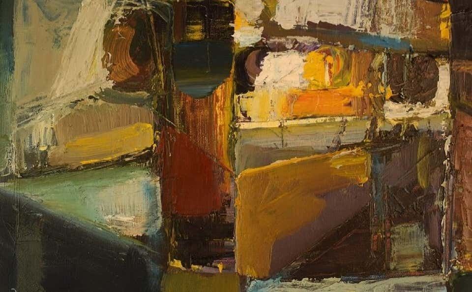 Alf Johansson '1934 2020', Swedish Artist, Oil On Canvas, Abstract Composition photo 758.0