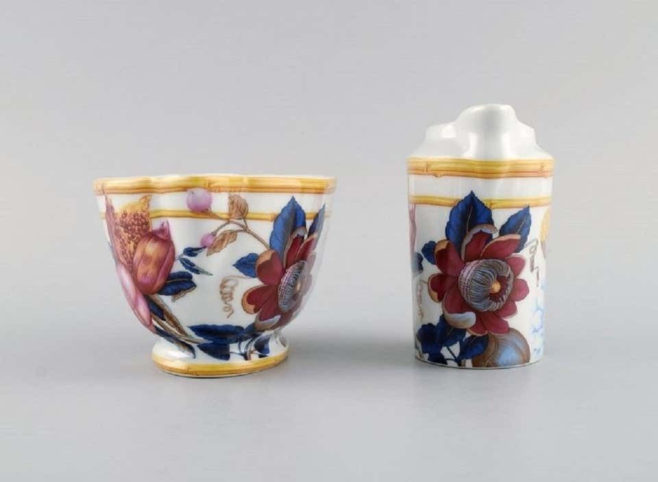 Porcelain Of Paris. "Tropical Aurore". Three Porcelain Jugs With Flowers photo for sale