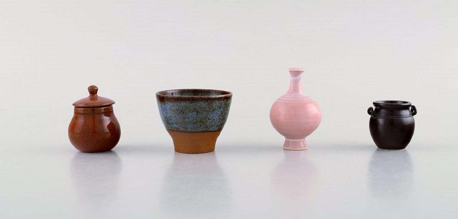 Enköping And Munk Keramik Among Others. Collection Of 11 Miniature Vases photo for sale