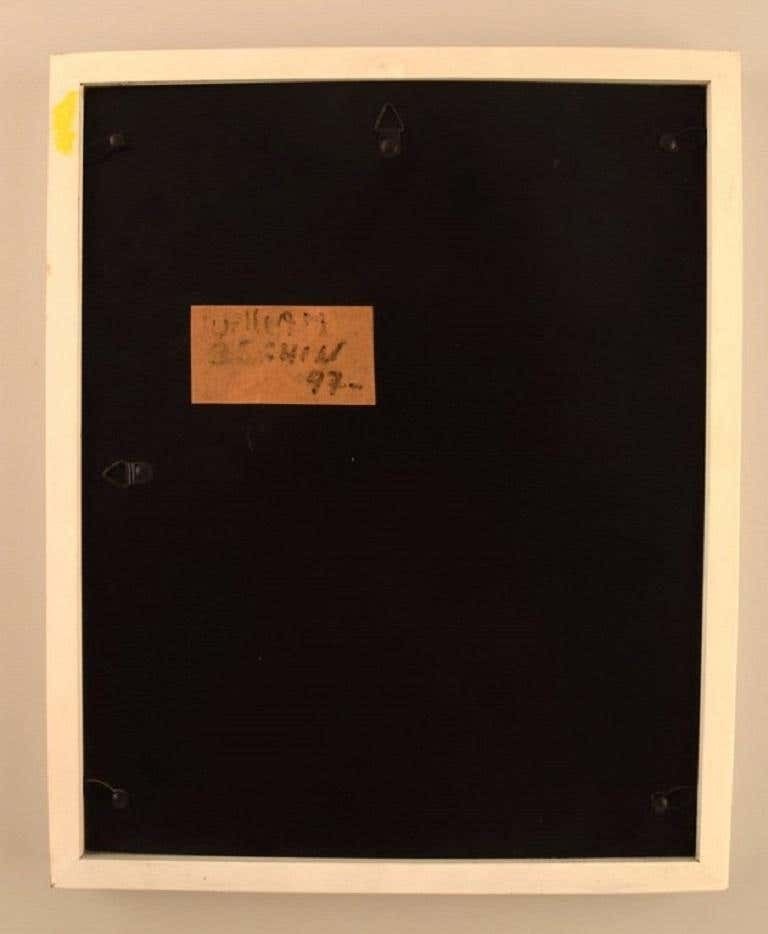 William Beghin, French Artist, Oil On Board, Abstract Composition, Dated 1997 photo vinterior