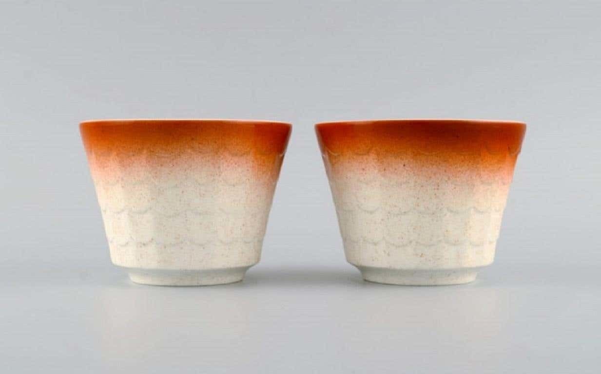 Wilhelm Kåge For Gustavsberg, Four Art Deco Herb Pots In Glazed Porcelain photo Home Decor