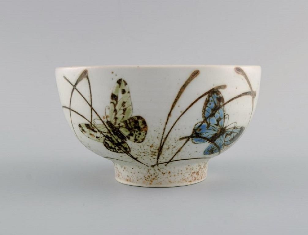 Nils Thorsson For Royal Copenhagen Rare Bowl In Glazed Faience 1970s photo for sale