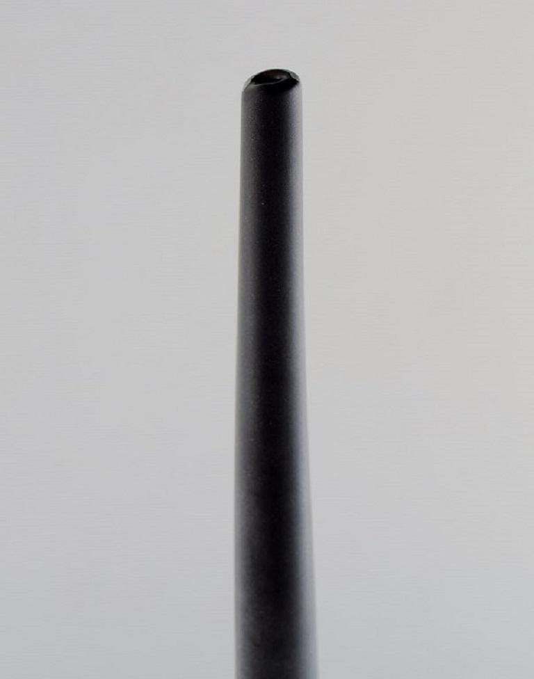 Colossal Drop Shaped Murano Vase In Matt Black Mouth Blown Art Glass. photo vintage