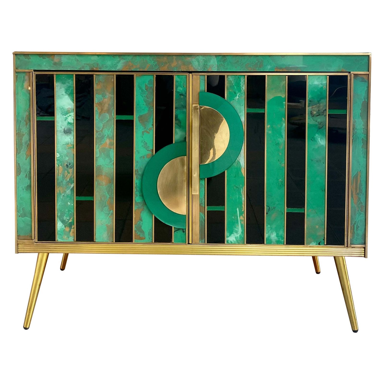 Green Murano Glass Chest Of Drawers