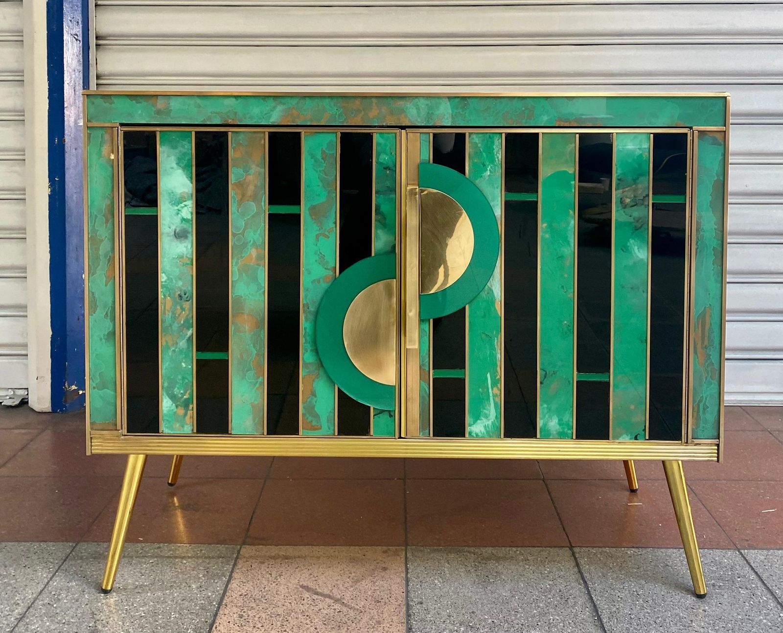Green Murano Glass Chest Of Drawers photo furniture