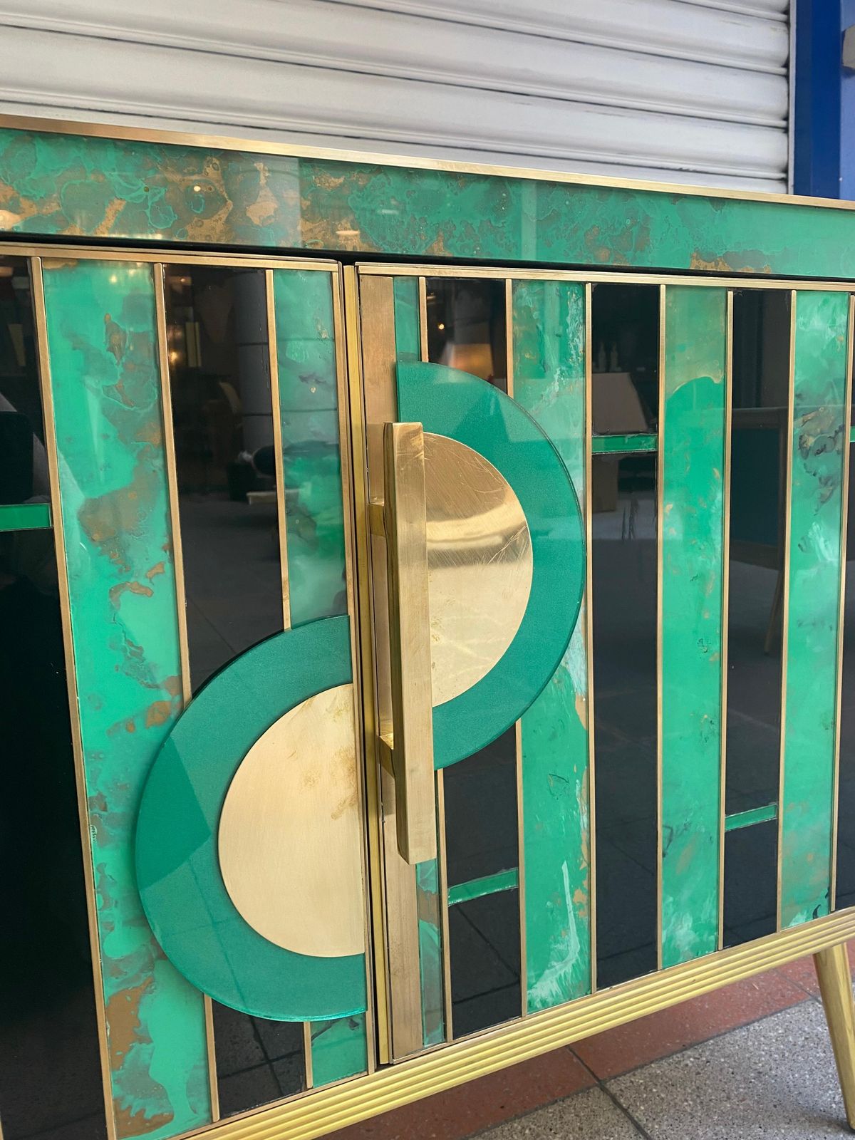 photo furniture Green Murano Glass Chest Of Drawers