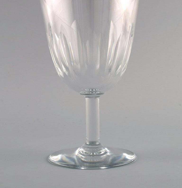 Baccarat, France, Six Art Deco Red Wine Glasses In Clear Crystal Glass photo vinterior