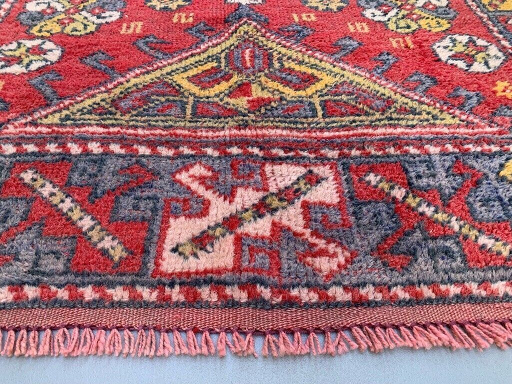 Vintage Western Turkish Rug Oriental 180x117 Cm Tribal Medium Carpet, Red photo vintage