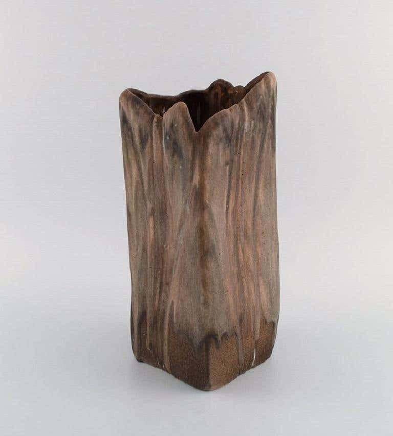 European Studio Ceramicist, Unique Vase In Glazed Ceramics, Late 20th C. photo furniture