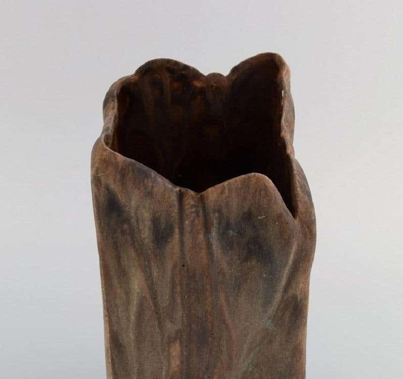 European Studio Ceramicist, Unique Vase In Glazed Ceramics, Late 20th C. photo 361.0