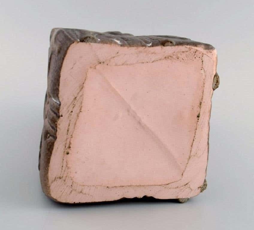 European Studio Ceramicist, Unique Vase In Glazed Ceramics, Late 20th C. photo vintage