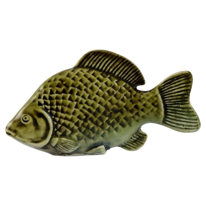 Sven Wejsfelt '1930 2009' For Gustavsberg Unique Stim Fish In Glazed Ceramics