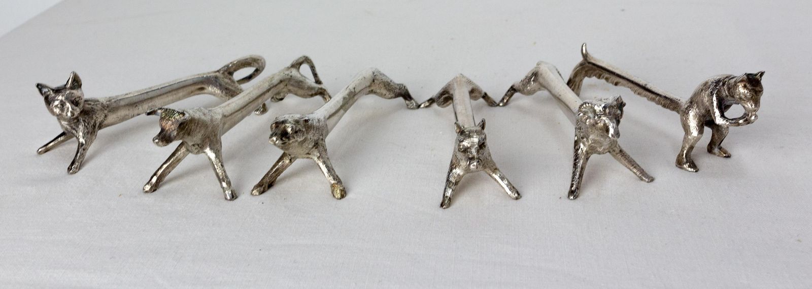 Set Of Chrome Six Knife Holder In The Shape Of Animals C 1890 photo furniture
