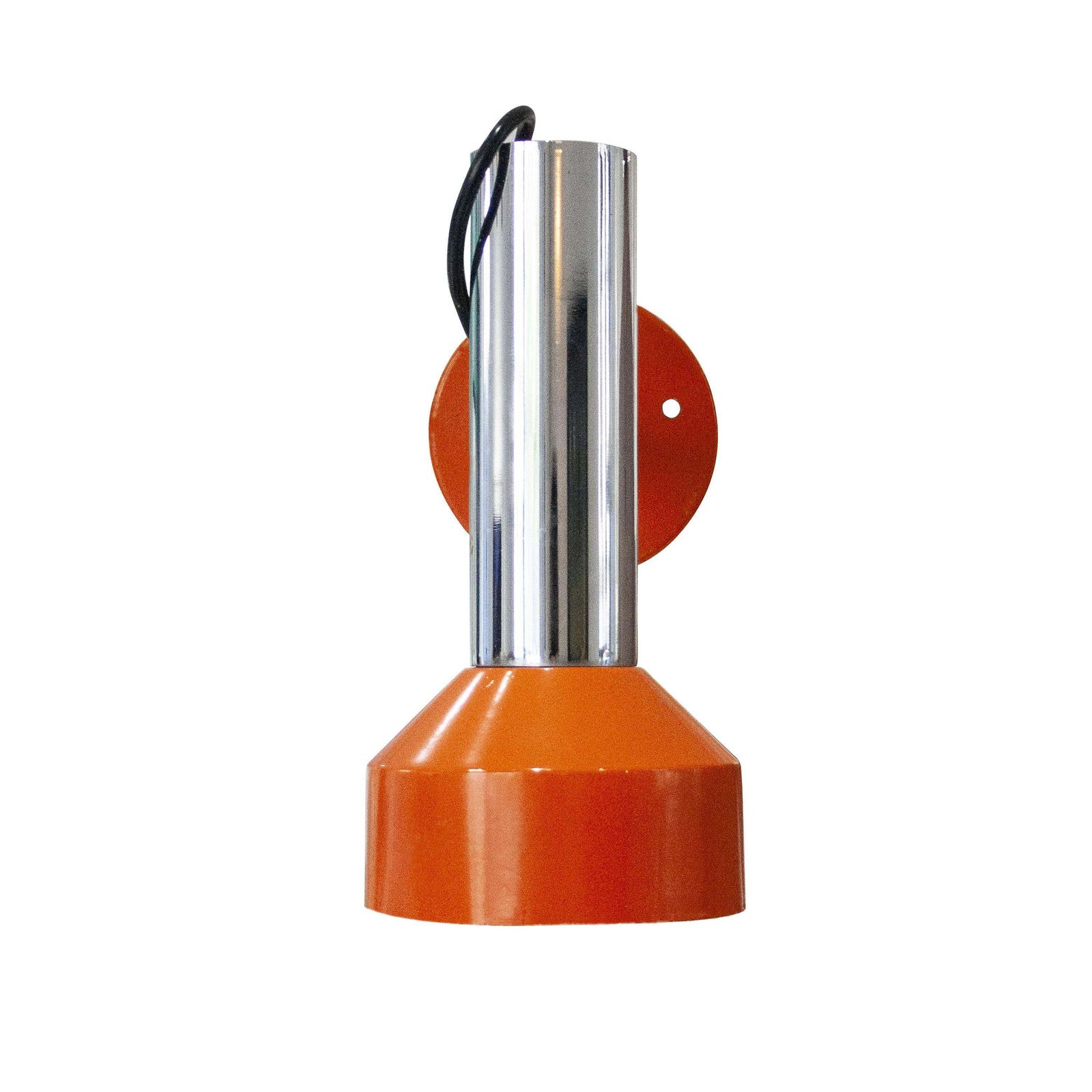 Modern Stilnovo Style Orange Chrome Pair Of Sconces, Italy, 1970. photo for sale