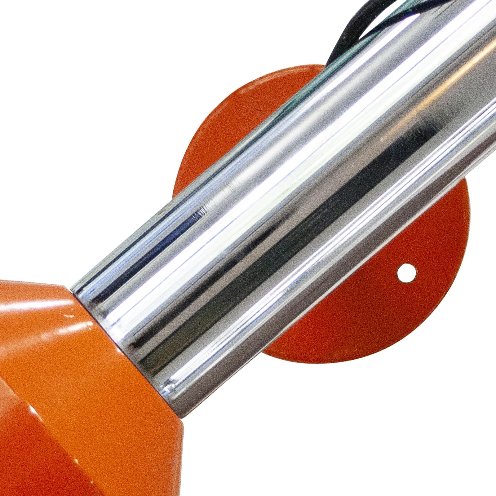 Modern Stilnovo Style Orange Chrome Pair Of Sconces, Italy, 1970. photo Lighting